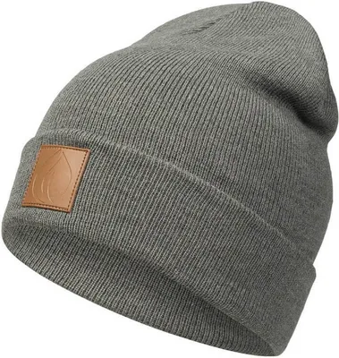 Produktbild von Occulto Leatherpatch Winter Mütze Beanie (Brown Label) Charcoal