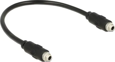 Zdjęcie produktu dla DeLOCK 0.25m, 2x3.5mm, 3.5mm, Żeńska, 3.5mm, Żeńska, 0,25 m, Czarny
