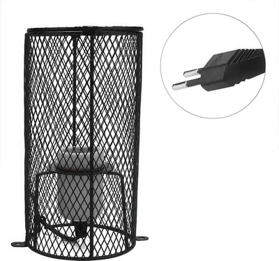 Produktbild von Reptilien Wärmelampe für Schildkröten & Vögel, Spotlampe mit Schutzkorb, Lampenhalter & Einstellbarer Temperatur, Sicher für Terrarium
