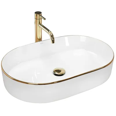 Zdjęcie produktu dla Umywalka nablatowa Rea Nadia White Gold Edge