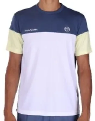 Imagen del producto de Camiseta para hombre Sergio Tacchini Prave 024 PL, color azul y gris, talla XL