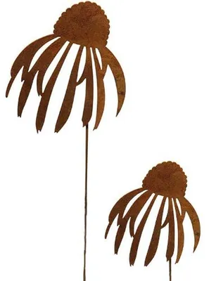 Image de Lot de 2 piquets décoratifs en forme d'échinacée pour le jardin