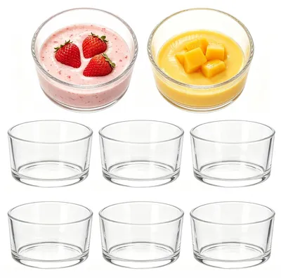8 Dessertgläser aus Glas, 200 ml, stapelbar, spülmaschinengeeignet