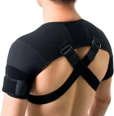Produktbild von Doppelte Schulter-Stabilisierungsgurte: Verstellbar, atmungsaktiv & mit Kompressionswirkung. Kreuzdesign für optimale Unterstützung bei Sport & Fitness，M