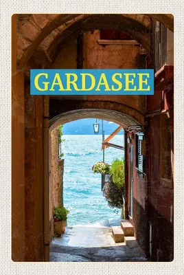 Produktbild von vianmo Holzschild 18x12 cm Gardasee Italien SeeSommer Bildmotiv Reisemotiv Abenteuer Reisen