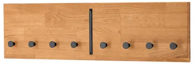 Produktbild von Massivholz Garderobenpaneel 80 cm 1 Klapphaken Eiche massiv CUENCA-137