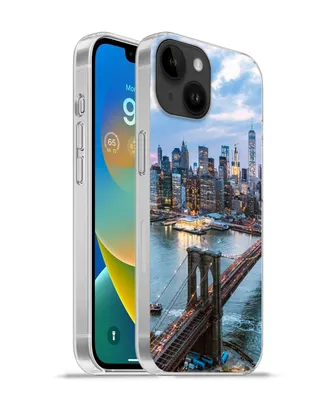 Produktbild von MuchoWow® Handyhülle Schutzhülle Hülle für Apple iPhone 14 - Softcase New York - Brooklyn Bridge - Boot Silikon Softcase Handy Hülle - Mobiltelefonhülle