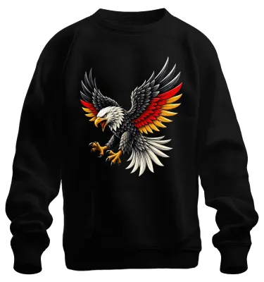 Produktbild von Deutschland Adler Bundesadler Stolz Statement Sarkasmus WM Sweatshirt Pullover, Schwarz, 3XL