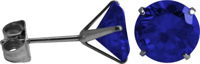 Produktbild von Ohrstecker Chirurgenstahl rundem Glaskristall Größe - 4 mm Farbe - Blau