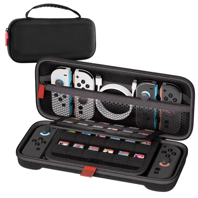 Image de Housse de protection pour la console Nintendo Switch 2 avec 24 emplacements pour jeux, noir