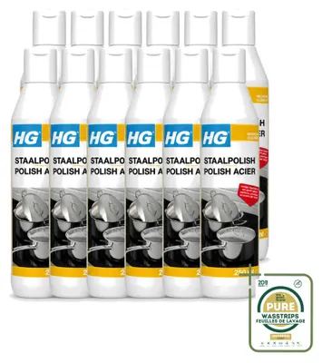 Produktbild von 12 x HG Staalpolish - Edelstahl-Pflegemittel - 250 ml - Vorratspackung - 12 Stücke