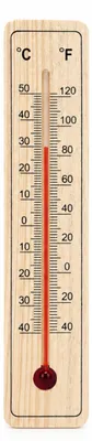 Produktbild von Holz-Wandthermometer – Innen- und Außenthermometer – Gut ablesbar – Temperaturanzeige in °C und °F