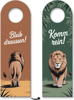 Produktbild von Bleib draußen! Komm rein! Löwe Türhänger