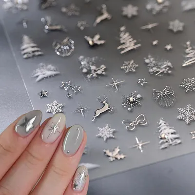 Produktbild von 3D Nagelsticker Weihnachten Schneeflocke Nail Art Sticker Selbstklebend 5D Stereoskopisch 1 Blatt