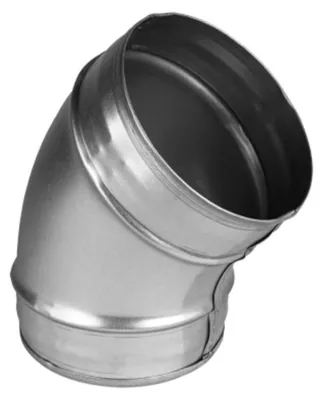Produktbild von Lüftungsbogen 45 Grad, feuerverzinkter Stahl, 100 mm Durchmesser für Lüftungssysteme