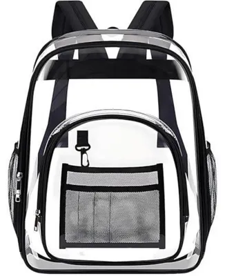 Productafbeelding van Transparante rugzak van PVC, geschikt voor school, werk en reizen