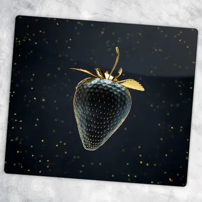 Produktbild von Glas-Herdabdeckplatten Glaskeramikkochfeld-Abdeckung Spritzschutz Glas 60 cm x 52 cm - Goldene Frucht Erdbeere