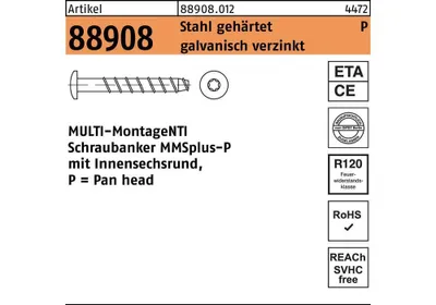 Produktbild von Schraubanker R 88908 MULTI-MONTI MMSplus-P 6 x 40/ 5 T30 Stahl gehrtet galvanisch verzinkt