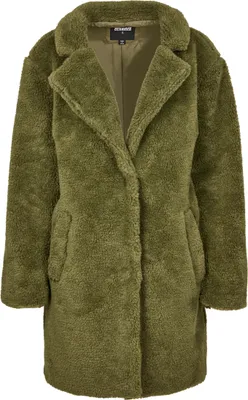 A green teddy coat.
