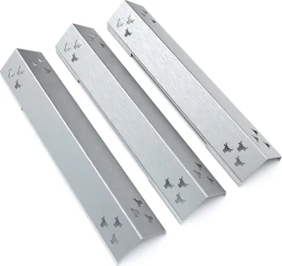 Produktbild von Gasgrill Brennerabdeckung Edelstahl passend für alle Jamestown Knox 3-Brenner, Farbe:3er Set Matt Bulle