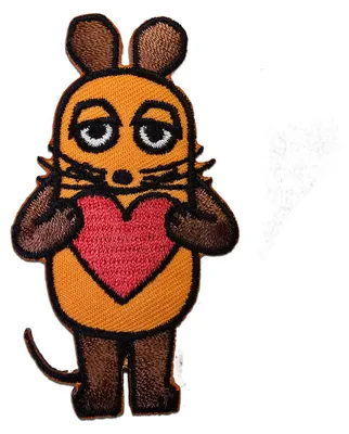 Produktbild von Maus Sendung Mit Der Maus Kinder - Aufnäher, Bügelbild, Aufbügler, Applikationen, Patches, Flicken, Zum Aufbügeln, Größe: 7,5 x 4 cm