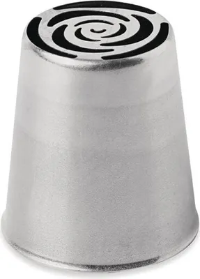 Produktbild von Tülle Rose aus Edelstahl, 42mm Höhe, 25mm Durchmesser, nahtlos, zum Gebäckdekorieren