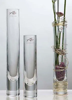 Produktbild von 12er SET Glasvasen, Blumenvasen SOLIFLEUR H. 22cm D. 4cm rund klar Sandra Rich