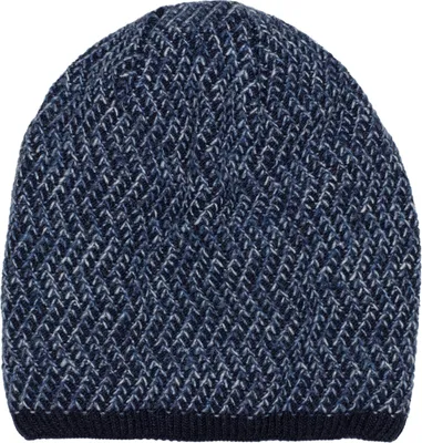 Produktbild von styleBREAKER Uni Strick Beanie Mütze mit buntem Dreieck Muster, Thermo-Fleece Innenfutter, Winter Strickmütze 04024189
