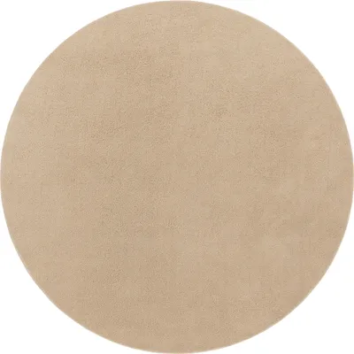 Produktbild von Moderner Wohnzimmer Teppich Kurzflor Waschbar Weich Felloptik Anti-Rutsch Grösse 80 cm Rund