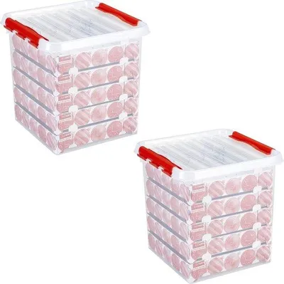 Produktbild von Sunware Aufbewahrungsbox 38 l, 40 x 40 x 40 cm, Clipverschluss, Griff, 2 Stück