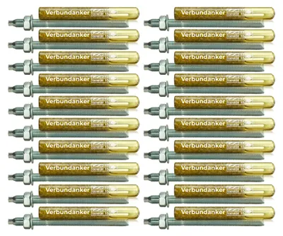 Isolbau Verbundanker-Set V10 Patrone + Ankerstange verzinkt M10 x 170 mm 20 Stück ETA