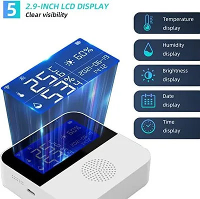 Produktbild von Kabelloses Thermometer Hygrometer,CEIEVER WLAN Hygrometer App Benachrichtigung und Datenspeicherun Bluetooth Thermo funktioniert mit Alexa/Google