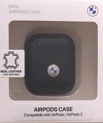 Produktbild von Bmw Bma2Sslna Airpods Abdeckung Granatowy/Navy Geniune Leder Silber Logo