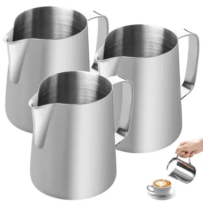 Image de Solidchoice - Ensemble de 3 verseurs à lait en acier inoxydable - 150 ml
