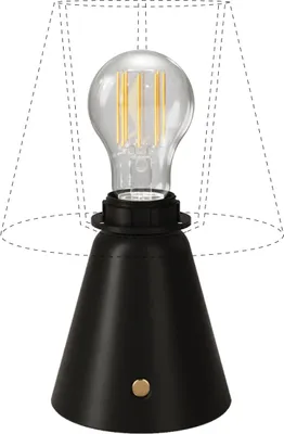 Image de Lampe portable rechargeable Cabless11 avec ampoule en forme de goutte et prédisposition pour abat-jour