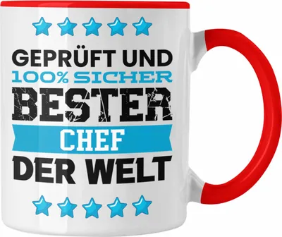 Produktbild von Trendation - Bester Chef Der Welt Geschenk Tasse für Chef Geburtstag  (Rot)