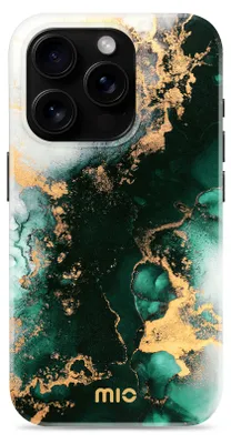 Productafbeelding van MIO Backcover hoesje voor iPhone 16 Pro - MagSafe-compatibel Hard kunststof Green Marble Groen