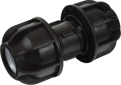 Produktbild von Agora-Tec®  PE Fitting Rohr Verbinder 20mm auf 20mm für PE-Rohr 20mm auf PE-Rohr 20mm SCHWARZ