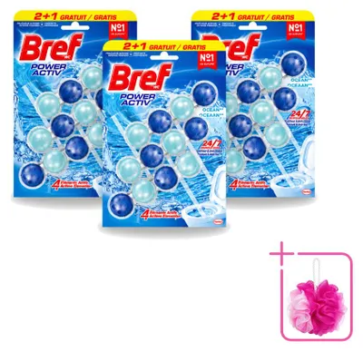 Produktbild von 3 x Bref Power Aktiv Toilettenstein Ocean - 3 x 50 g - Sparpackung - 3 Stücke