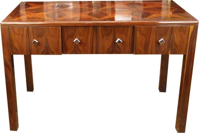 Produktbild von Casa Padrino Art Deco Sekretär Braun Intarsien 129 x 66 x H86 mit 3 Schubladen - Designer Schreibtisch