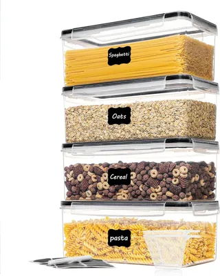 Produktbild von Vorratsdose 3.2L Vorratsdosen mit Deckel 4er Set,Frischhaltedose,Aufbewahrungsbox BPA-freier,mit Etiketten & Messbecher,Luftdicht,für Nudeln,Müsli,usw
