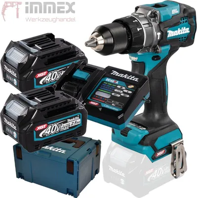 Produktbild von Makita HP001GD201, Handbohrmaschine, Ohne Schlüssel, Bürstenlos, Schwarz, Türkis, 1,3 cm, 2600 RPM