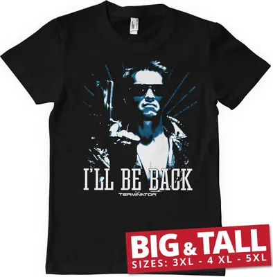 Immagine prodotto di I'll Be Back - Maglietta Duotone Big & Tall - 5XL - Nero