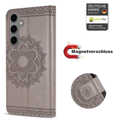 Produktbild von Handy Tasche für Samsung Galaxy S24 FE Hülle Handyhülle Klapphülle Wallet Case in Grau