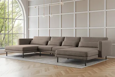 Produktbild von Wohnlandschaft U-Form Sofa AGADA in Stoff Verita Braun