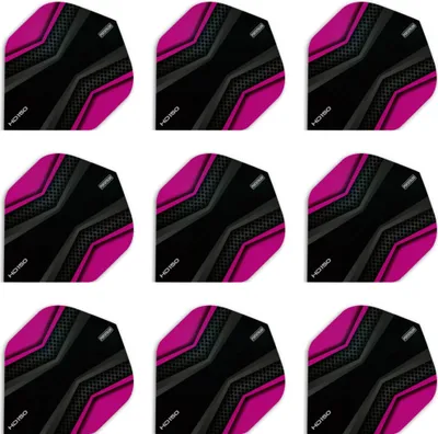 Produktbild von Pentathlon | HD 150 | Dart Flights | 150 Micron | Standard | Pink-Schwarz | X‑Wing Layout | 3 Sets = 9 Flights