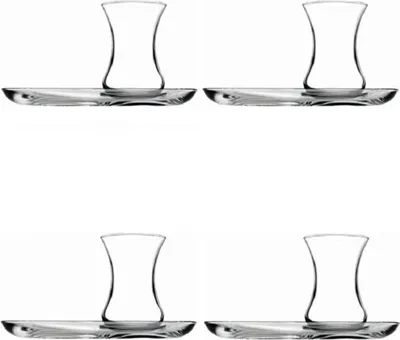 Produktbild von Pasabahce Incebelli Teeset - 4-teilig , 2 Teeglas und 2 Untertasse, 125 ml