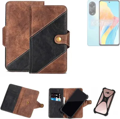 Produktbild von K-S-Trade Handyhülle Schutzhülle Bookstyle Case kompatibel mit Oppo A98 5G Klapphülle Cover Hülle Schutztasche 1x
