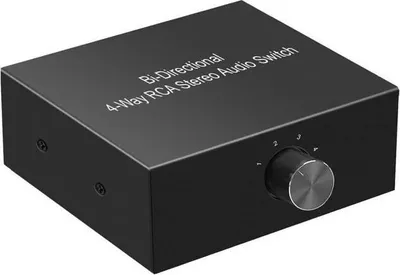 Produktbild von 4-Wege-Stereo-Audiokanal-Wahlschalter, 1-in-4-Ausgang – 4-in-1-Ausgang, Audio-Schalter-Splitter