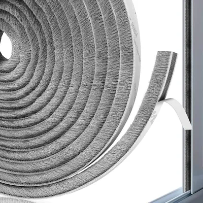 Imagen del producto de Burlete de puerta autoadhesivo - Tira de sellado - 5 m - Gris - 9 x 5 mm